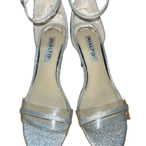 RIALTO Women's Revere Silver Glitter Dress Sandals US 8.5M - Picture 4 of 11